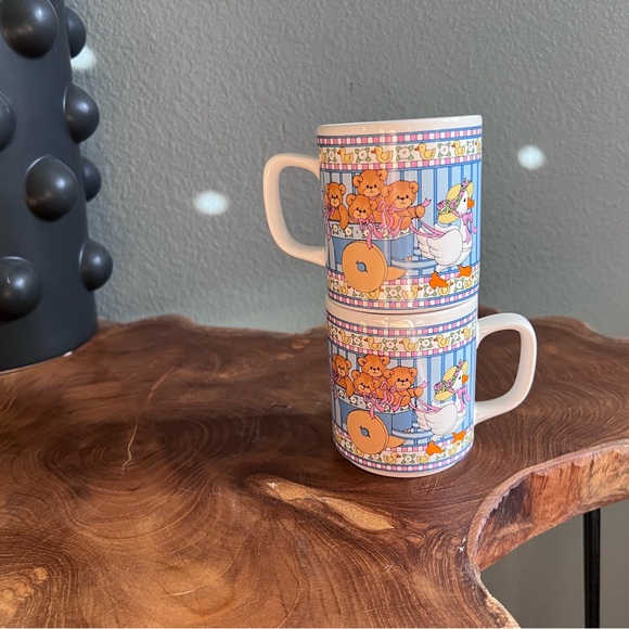 Lucy & Me Rigg Duck/ Teddy Bear 90’s mugs set of 2 - Picture 2 of 4